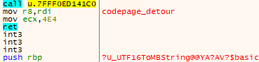 code page modification detour